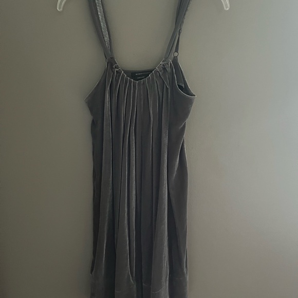 LAST CHANCE BCBG Maxazria Womens Grey Velvet Jeweled Sleeveless Dress - Picture 4 of 4